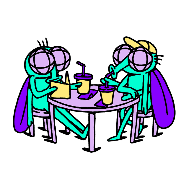 Friends dining together
